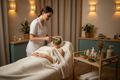estheticienne en train de pratiquer un peeling aux algues